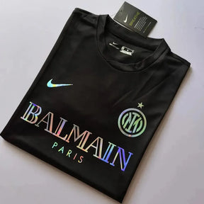 Camisa Inter de Milão BALMAIN 24/25 - Torcedor Masculina Refletiva Preta - Netmantos