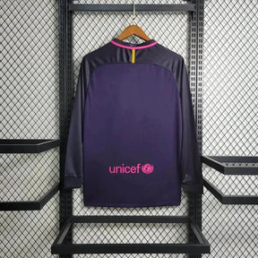 Camisa Barcelona Guest Retrô 2016/17- Torcedor Masculina Roxa Manga Longa - Netmantos
