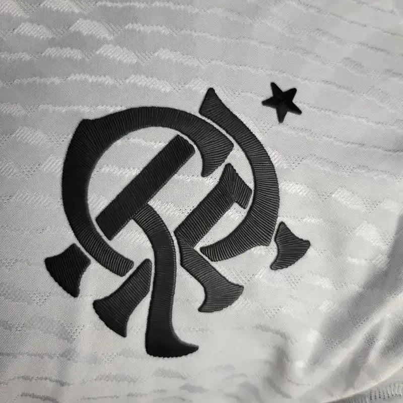 Camisa Flamengo Away 24/25 - Jogador Masculina Branca + Todos Patrocínios - Netmantos