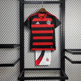 Camisa Flamengo Home 25/26 - Torcedor Infantil Preta e Vermelha - Netmantos