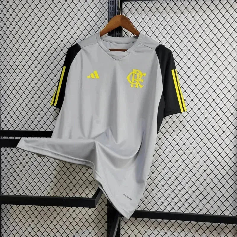 Camisa Flamengo Treino 24/25 - Torcedor Masculina Cinza, Amarela e Preta - Netmantos