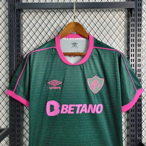Camisa Fluminense Away II 23/24 - Torcedor Masculina Verde e Rosa + Patches Libertadores - Netmantos