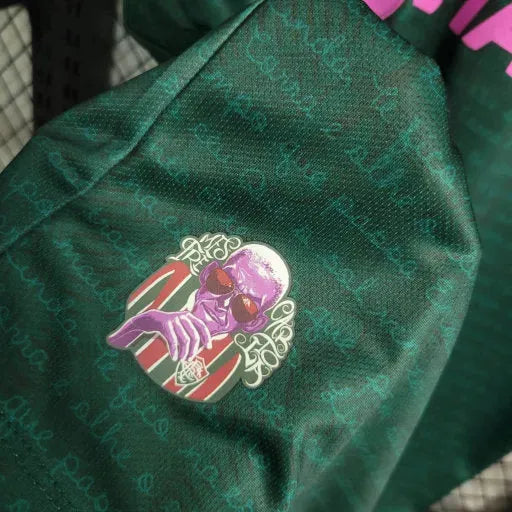 Camisa Fluminense Away II 23/24 - Torcedor Masculina Verde e Rosa + Patches Libertadores - Netmantos