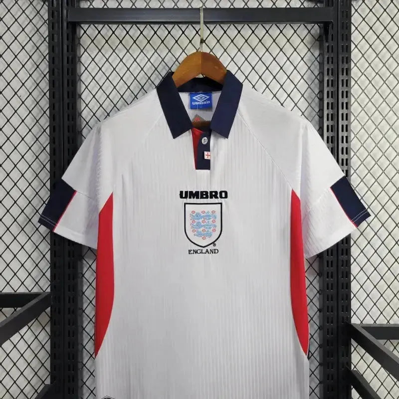 Camisa Inglaterra Retrô Home 1998 - Torcedor Masculina Branca - Netmantos