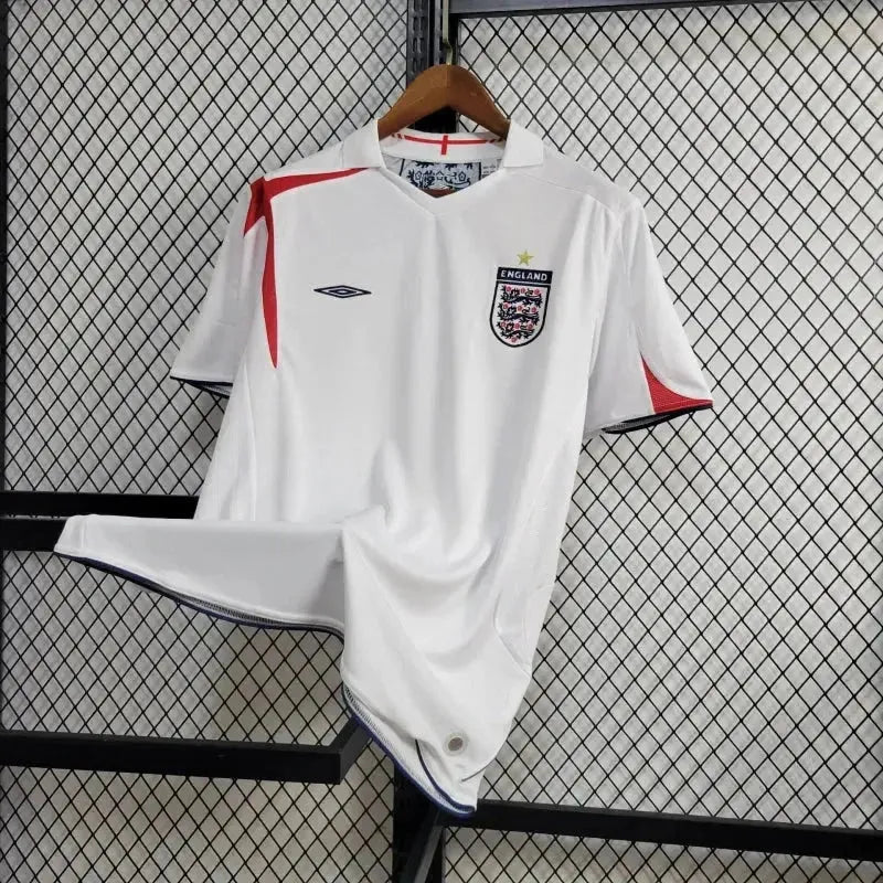 Camisa Inglaterra Retrô Home 2005 - Torcedor Masculina Branca - Netmantos