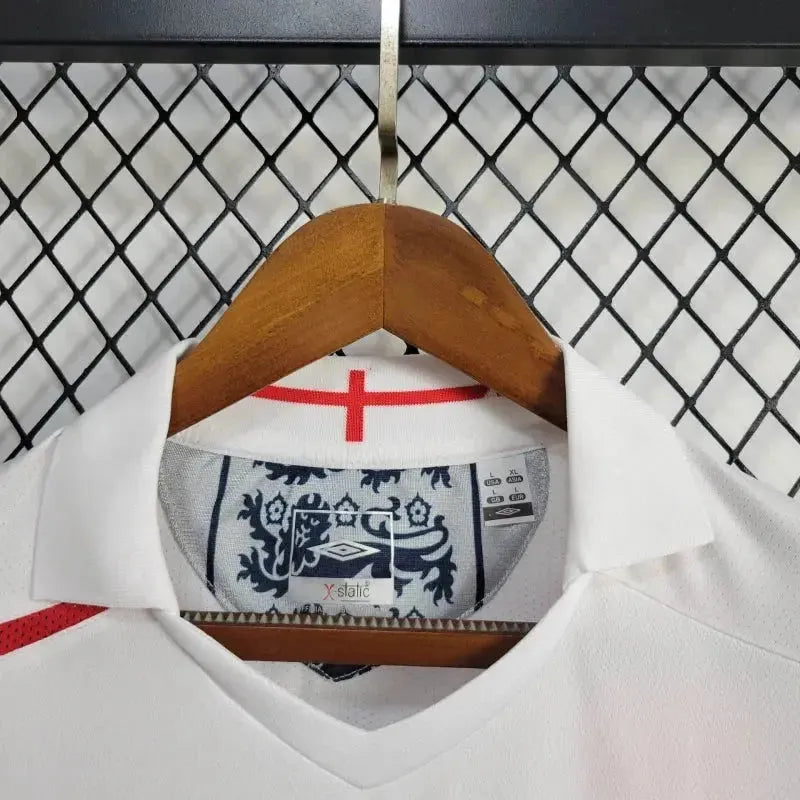 Camisa Inglaterra Retrô Home 2005 - Torcedor Masculina Branca - Netmantos