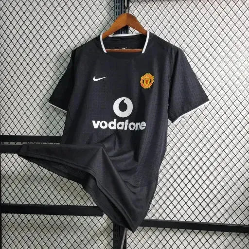 Camisa Manchester United Retrô Away 03/04 - Torcedor Masculina Preta - Netmantos
