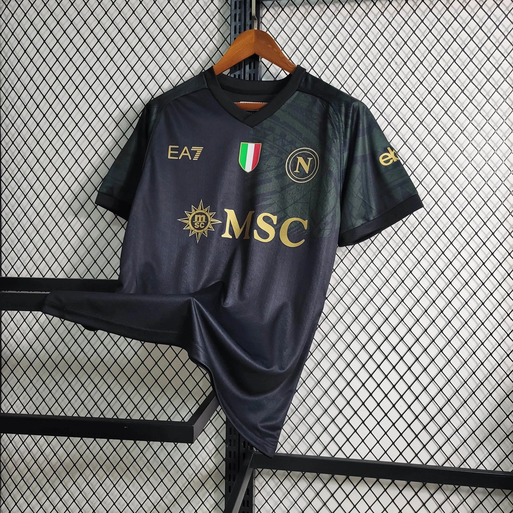 Camisa Napoli Away II 23/24 - Torcedor Masculina Preta - Netmantos