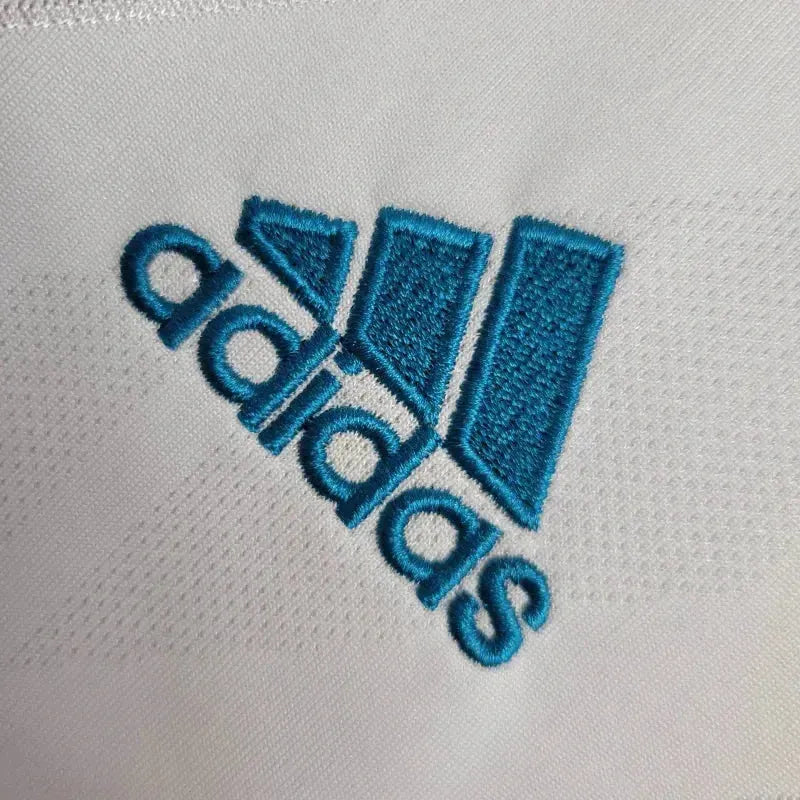 Camisa Real Madrid Retrô Home 2017/18 - Torcedor Masculina Branca e Azul - Netmantos