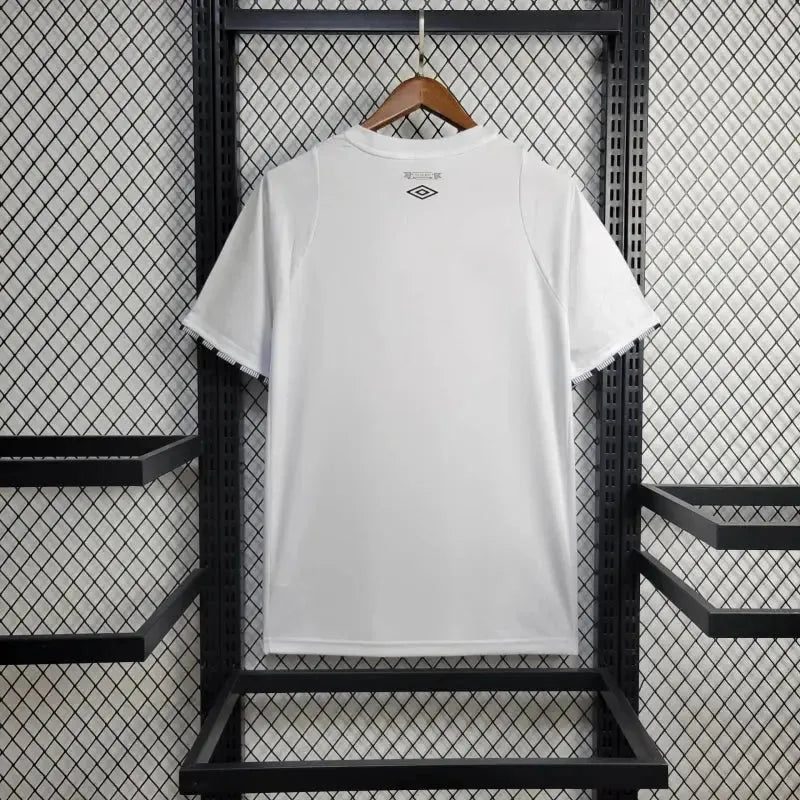 Camisa Santista Home 24/25 - Torcedor Masculina Branca + Patrocínios - Netmantos