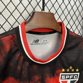Camisa São Paulo Third 24/25 - Torcedor Feminina Preta e Vermelha - Netmantos