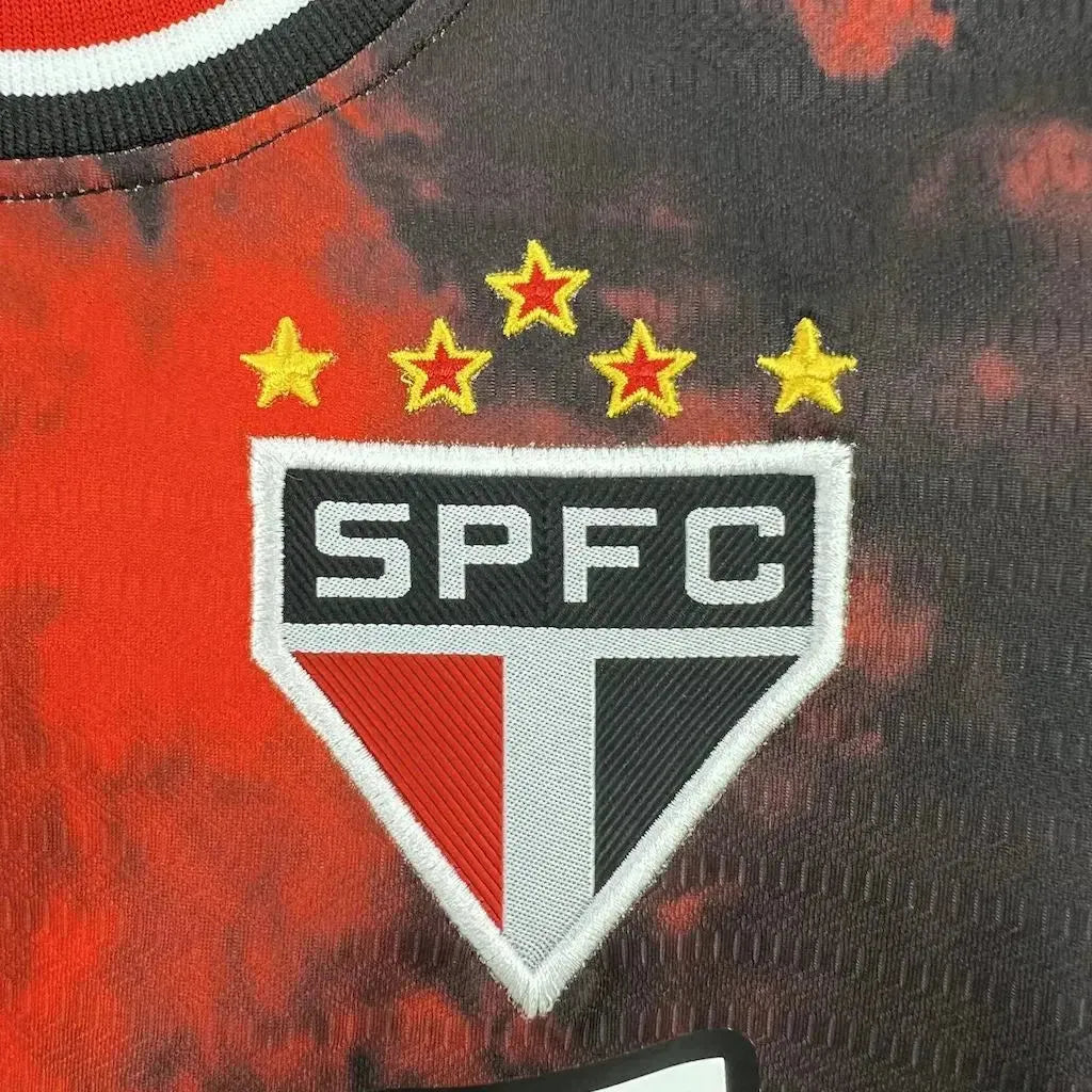 Camisa São Paulo Third Away 24/25 - Torcedor Infantil Preta e Vermelha - Netmantos