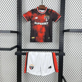 Camisa São Paulo Third Away 24/25 - Torcedor Infantil Preta e Vermelha - Netmantos