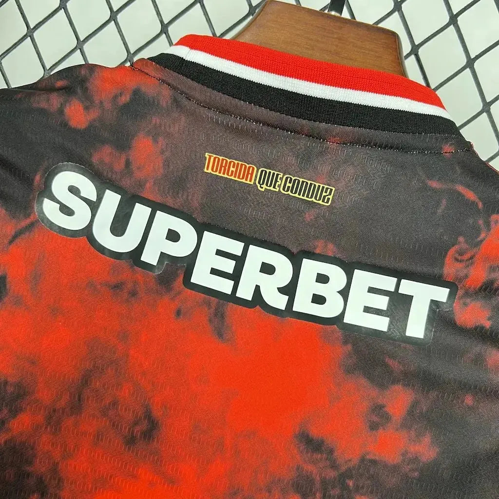 Camisa São Paulo Third Away 24/25 - Torcedor Infantil Preta e Vermelha - Netmantos