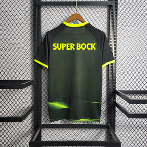 Camisa Sporting Away 22/23 - Torcedor Masculina Preta e Verde - Netmantos