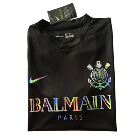 BALMAIN Timão Shirt - Men's Black Reflective Fan Shirt