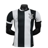 Camisa Timão Third Away 24/25 - Jogador Masculina Preta e Branca Listrada - Netmantos