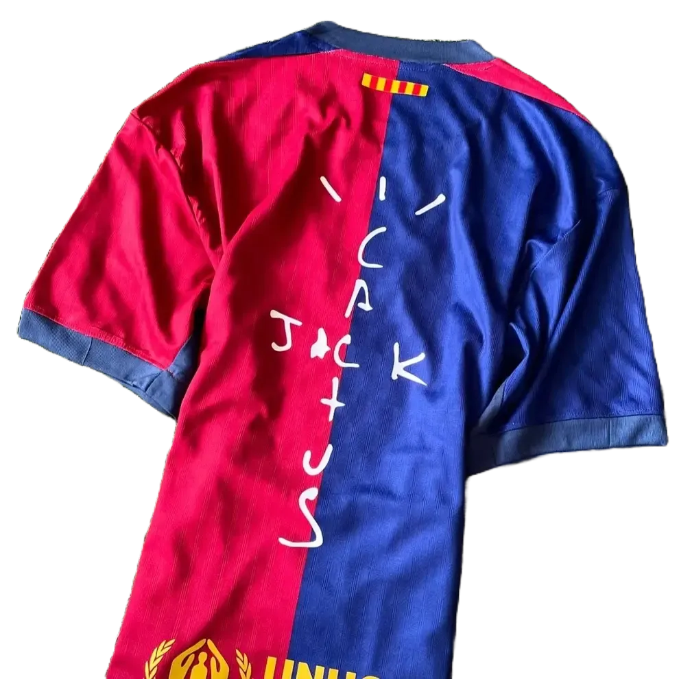 Camisa Barcelona X Travis Scott 24/25 - Torcedor Masculina Azul e Vermelha - Netmantos
