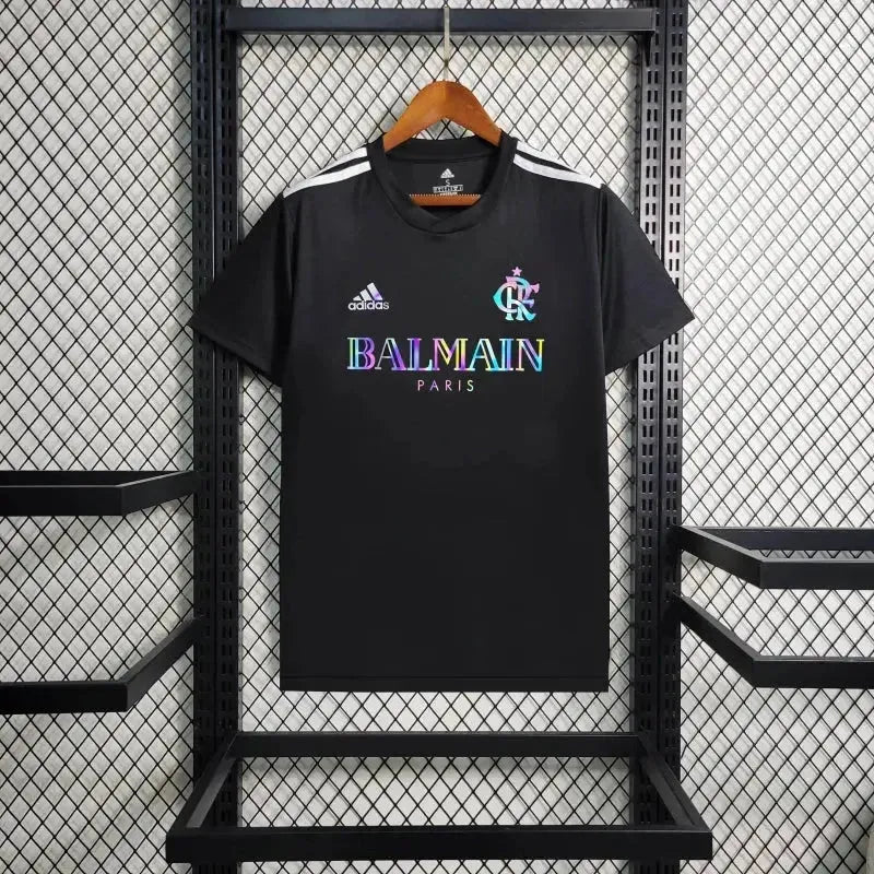 Camisa Flamengo BALMAIN 24/25 - Torcedor Masculina Refletiva Preta - Netmantos