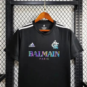 Camisa Flamengo BALMAIN 24/25 - Torcedor Masculina Refletiva Preta - Netmantos
