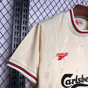 Camisa Liverpool Retrô Away 1996/97 - Torcedor Masculina Bege - Netmantos