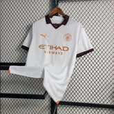 Camisa Manchester City Away 23/24 - Torcedor Masculina Branca e Laranja - Netmantos