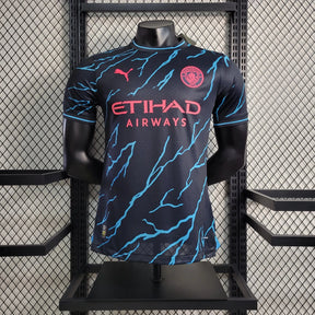 Camisa Manchester City Thrid Away 23/24 - Jogador Masculina Preta - Netmantos