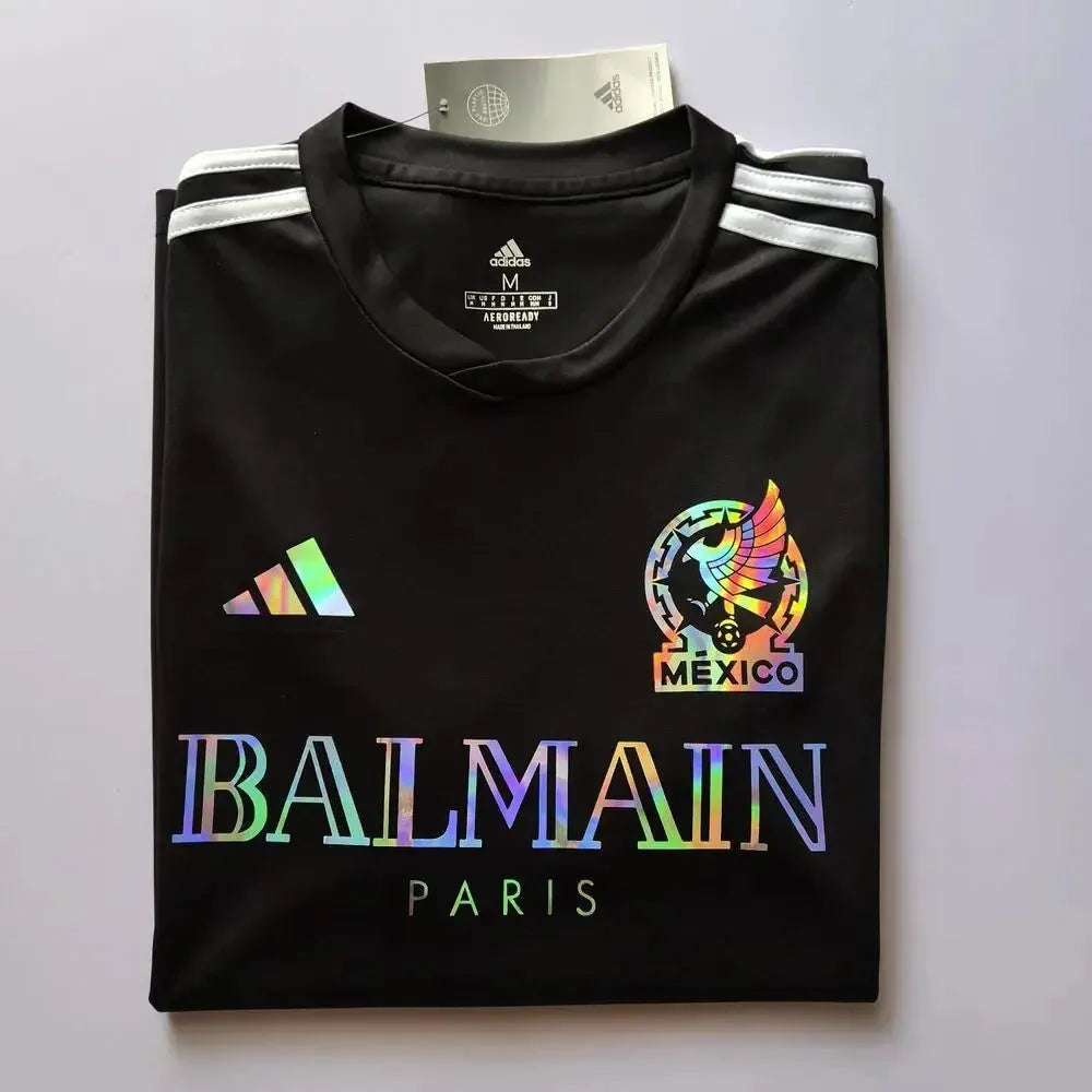 Camisa México BALMAIN 24/25 - Torcedor Masculina Refletiva Preta - Netmantos