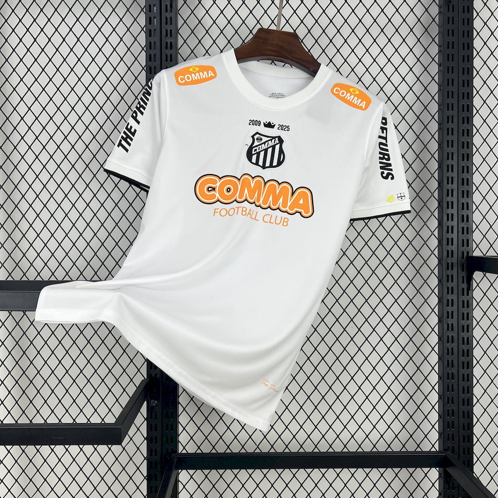 Camisa Santista The Prince - Torcedor Masculina Branca Comma Football - Netmantos