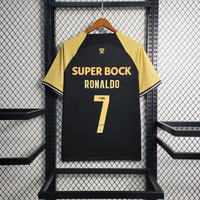 Camisa Sporting Away II 23/24 - Torcedor Masculina Preta CR7 - Netmantos
